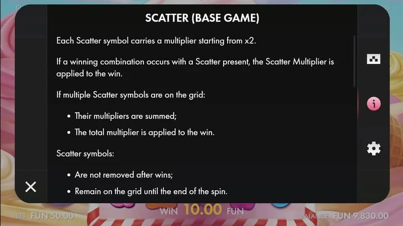 Sugar Wins - Scatter me shumëzues